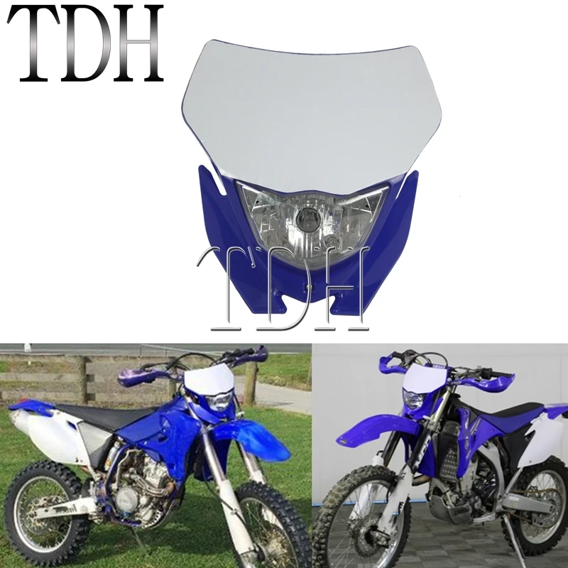 Motorcycle Supermoto Headlight Motocross Enduro Dirt Bike Head Light For Yamaha WRF250/400/426/450 YZ TTR WR MX White Blue Black