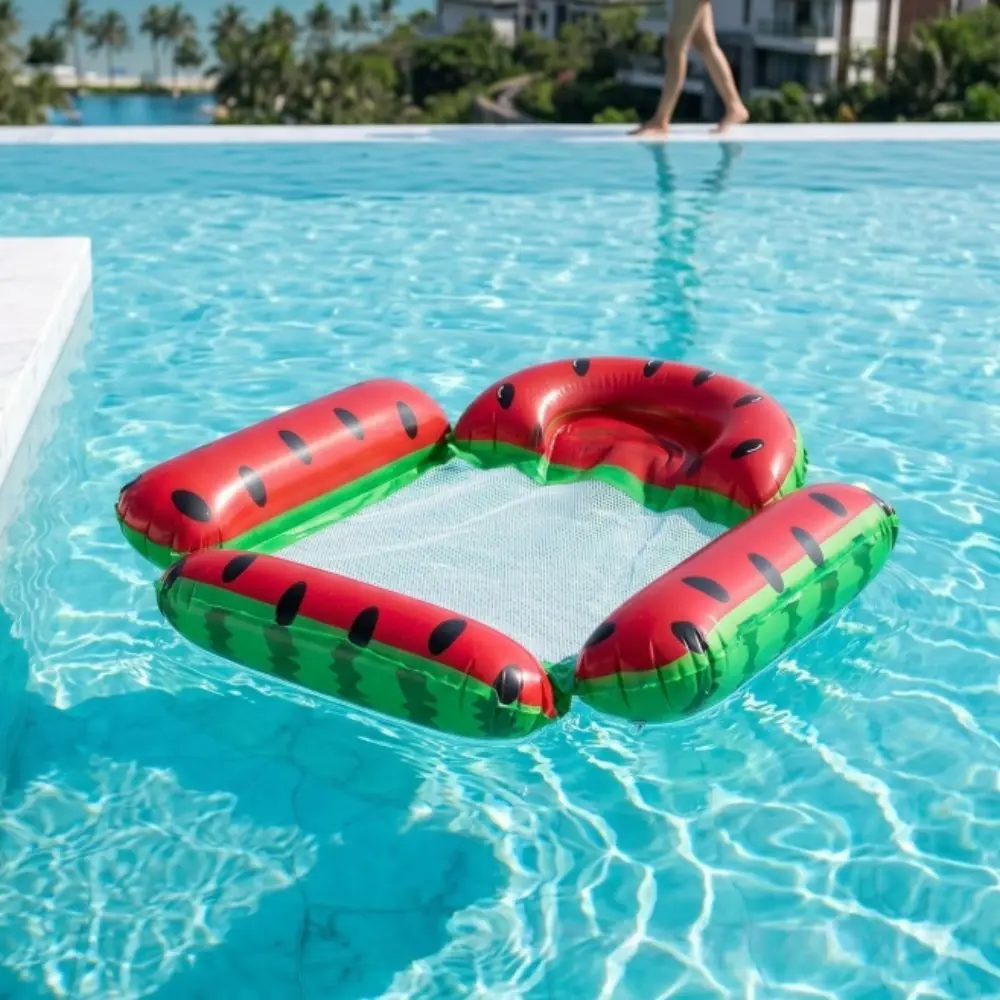Mesh Seat Inflatable Pool Hammock Foldable Fruit Pattern Floating Lounger Non-Slip Material Durable Water Hammock Swimming Pool