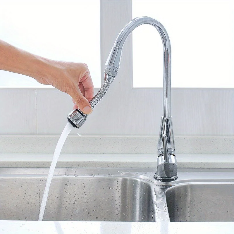 Pressurized Faucet Splash Proof Sprinkler Extended Nozzle Filter Rotary Water Saving Bubbler