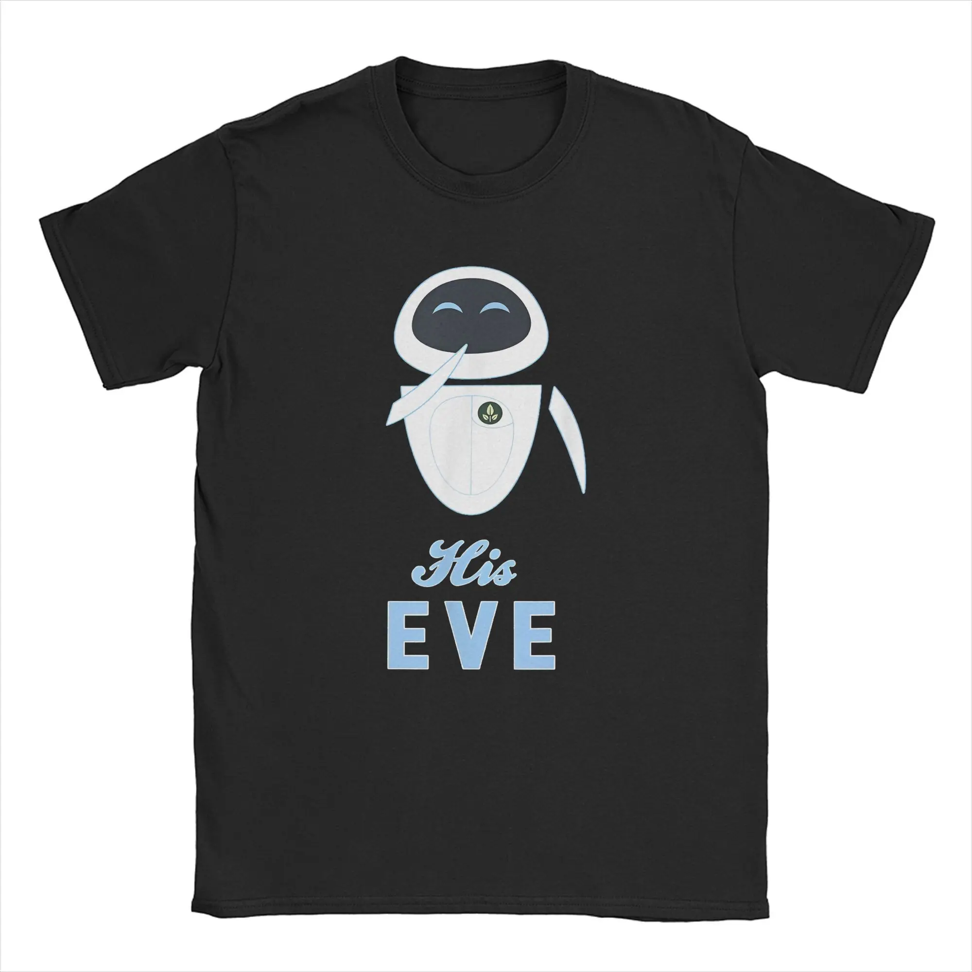 Wall-E His Eve Her Wall-E Couples T-Shirts for Men Valentine's Day Funny 100% Cotton Tee Round Collar T Shirts Graphic Clothing