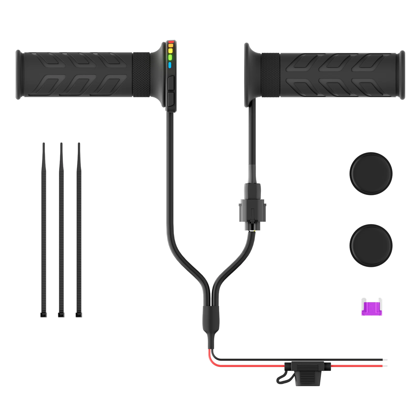 1 زوج 12 فولت 22 مللي متر دراجة نارية ساخنة القبضات 5-العتاد درجة الحرارة قابل للتعديل التدفئة الكهربائية مقبض العالمي للدراجات النارية الساخن القبضات