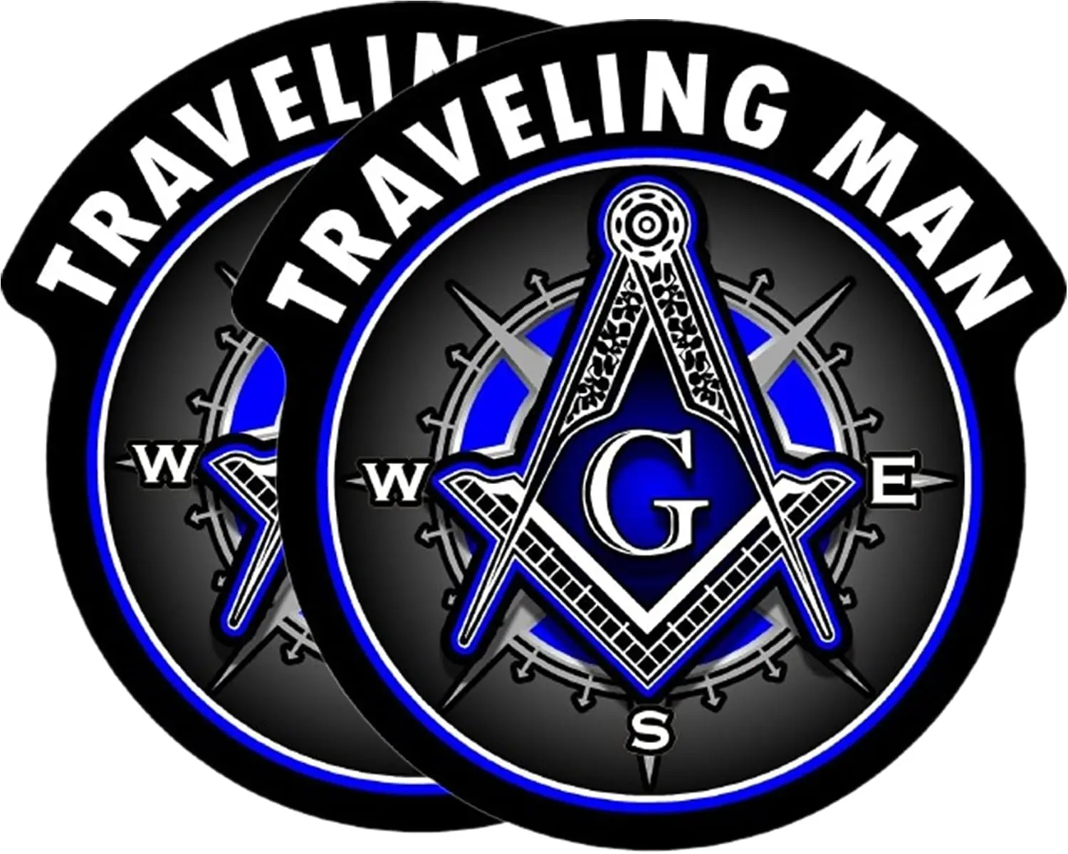 2 Pack Masonic Compass G Symbol PVC Sticker For Vehicle Window Toolbox And Laptop Personal Accessories Decoration Decal
