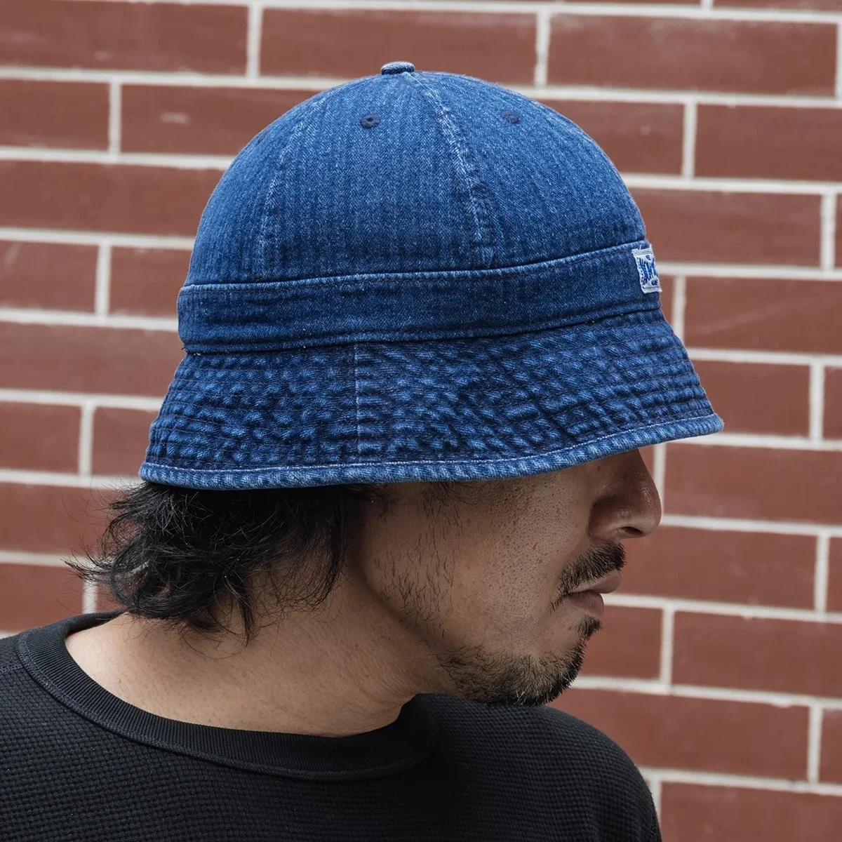 Non Stock HBT Denim Bucket Hat Blue Sun Protection Dome Fisherman Cap Every Day