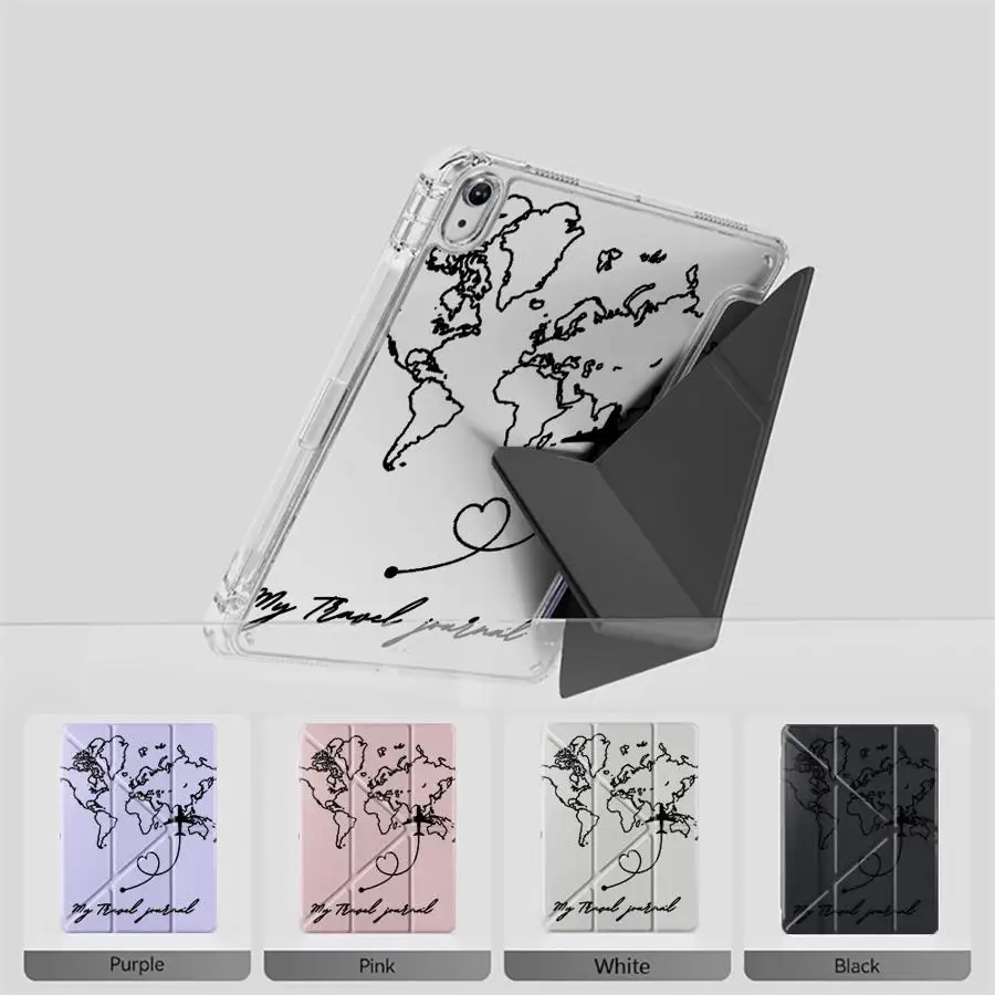 

My Travel Diary Y-Fold Holder Cover Tablet Case For iPad Mini 6 7 Air 4 5 M3 M2 1 2 M4 11inch Pro 2025 Pro 11th 10th 9th 8th 7th