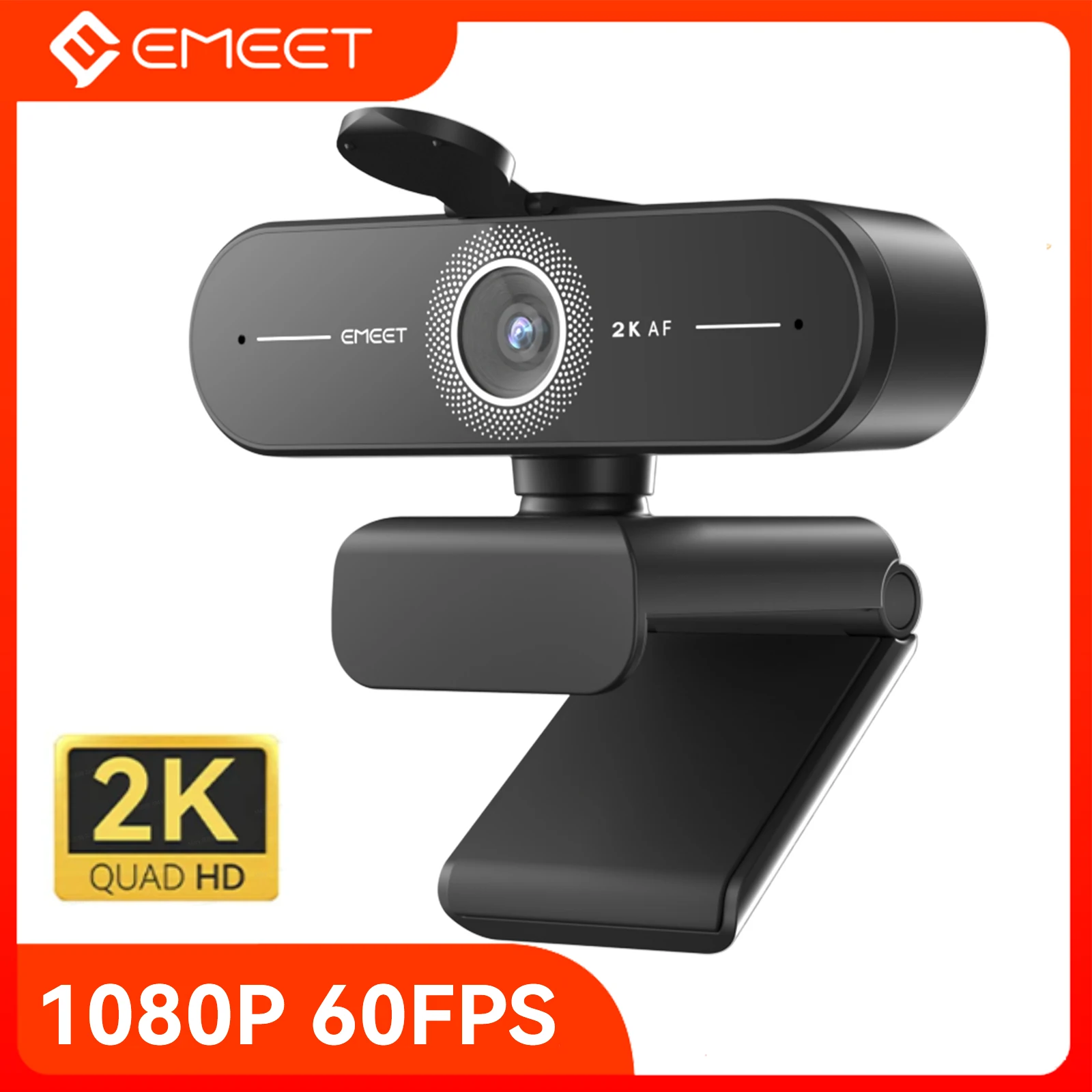 

Webcam 2K Streaming Web Camera 1440P EMEET With Microphones Full HD USB PC Camera Live Streaming for Computer Desktop Laptop