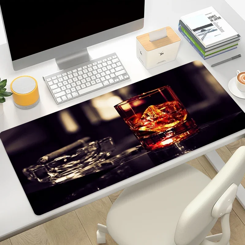 Whisky Ice Cigar Pc Cabinet Games Anime Mouse Pad 900x400 Gamer Keyboard Office Accessories Computer Desks Desk Mat Mousepad Xxl