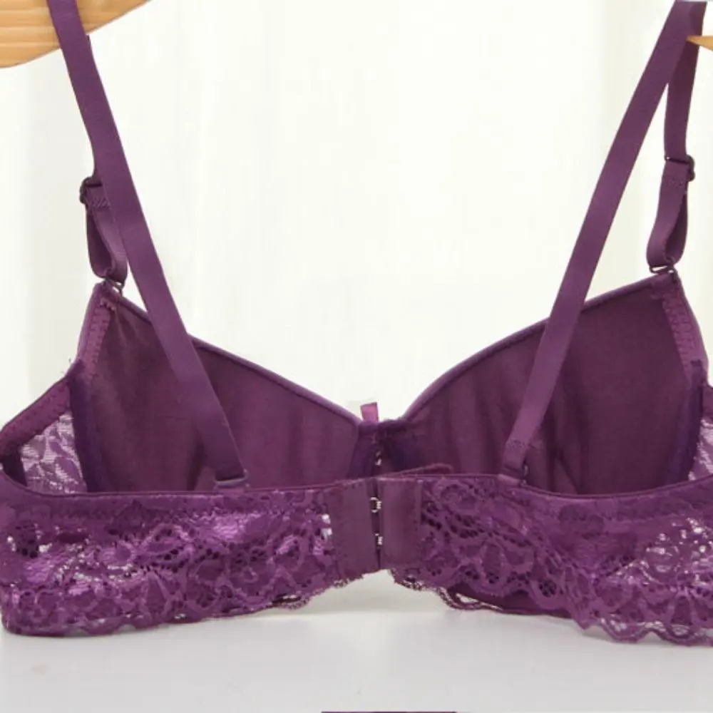 Adjustable Mesh Lace Deep V Bra Shockproof Lingerie Underwear Women Anti-sagging Sweet Push Up Bras Girl