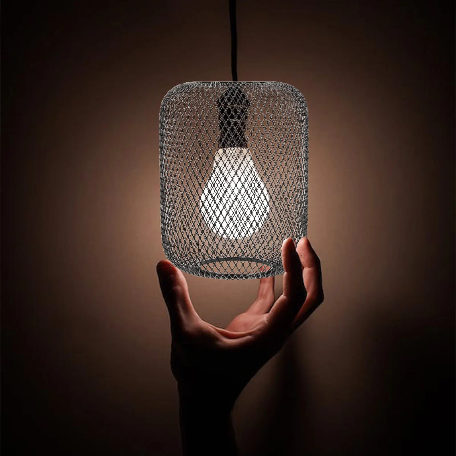 

Современный металлический абажур из сетки, железный проволочный плафон для потолочного светильника, для дома, ресторана, офиса, спальни, фермерского дома