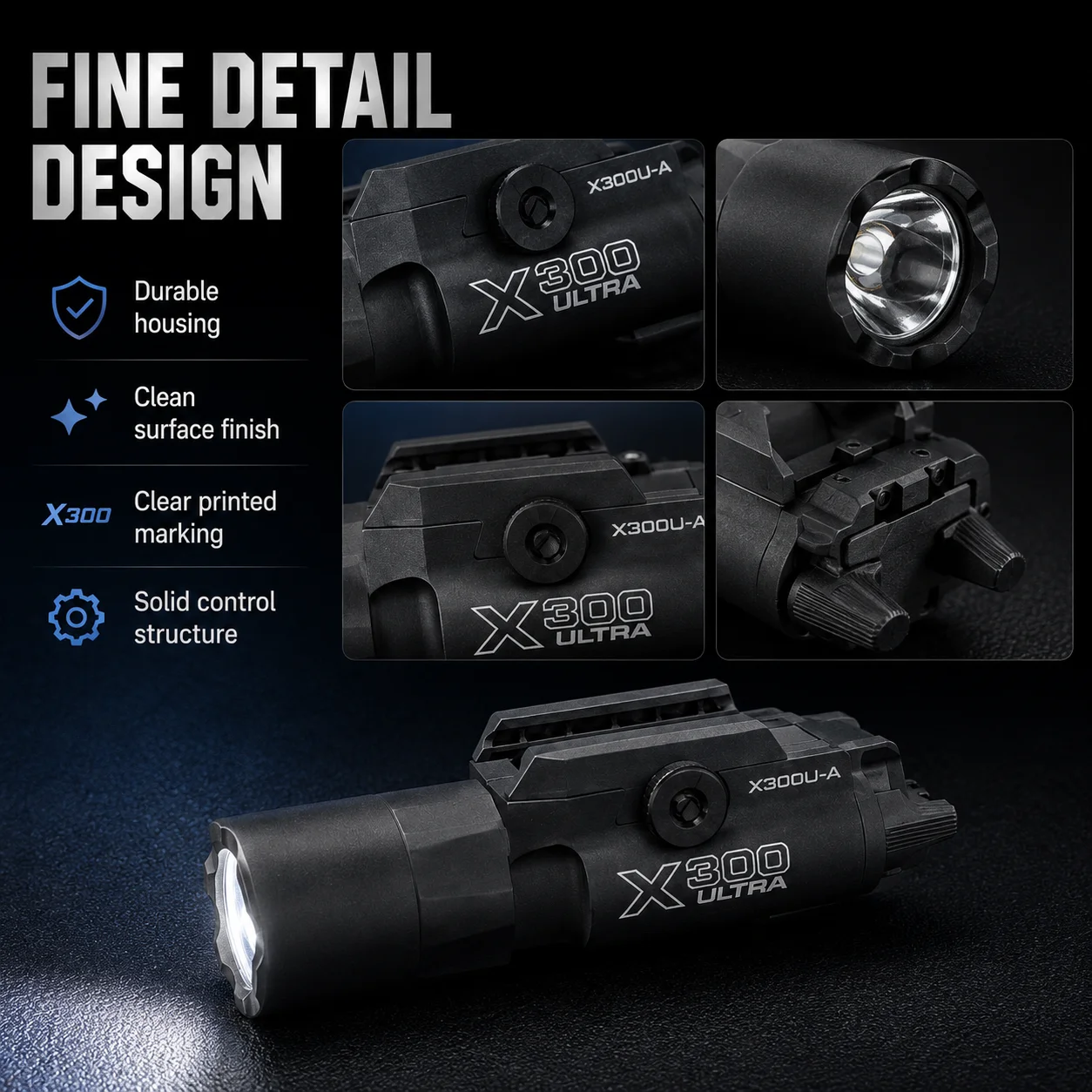 Dual Function LED & Laser Light Module X300 X400 Style Universal 20MM Rail DIY Craft Supply