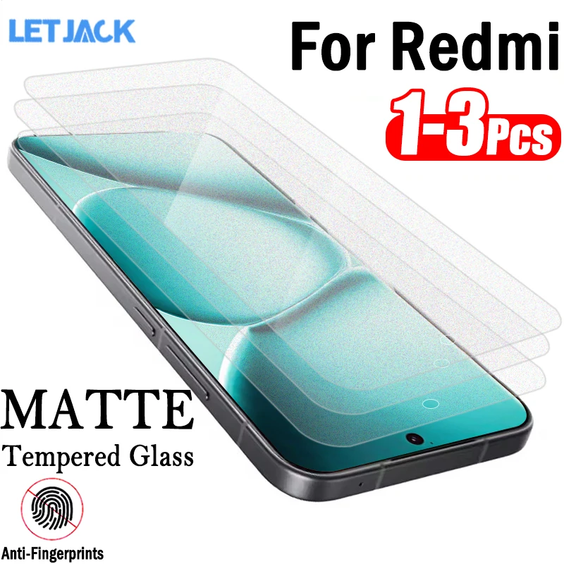 

1-3Piece Anti-fingerprint Matte Protective Glass for Redmi Note 15 14 13 12 11 Pro+ 14s 12s 11s Screen Protector Tempered Glass