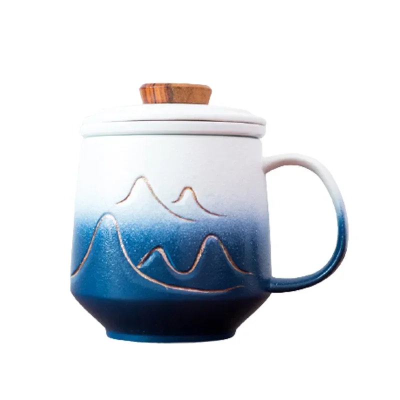 

Office cup with lid Men's household tea separation filter drinking mug