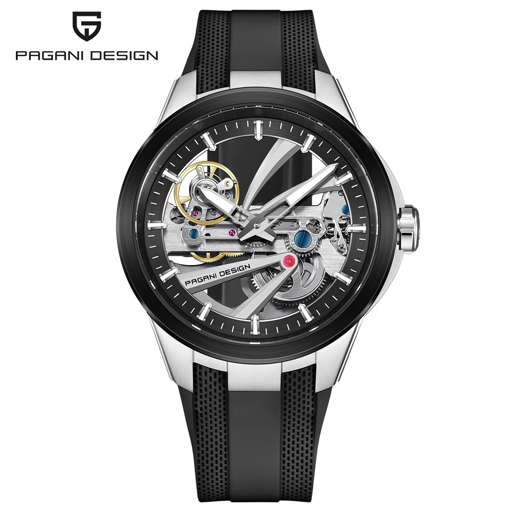 PAGANI DESIGN YS030 Fashion Men's Hollow Bottom Mechanical Watch Sapphire Stainless Steel Case Waterproof Men's Automatic Watch