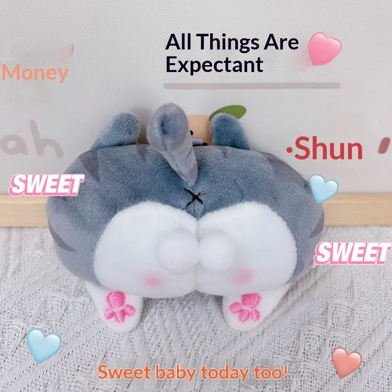 พวงกุญแจตุ๊กตาแมวคอร์กี้น่ารัก ตุ๊กตาขนนุ่ม ของเล่นตุ๊กตาขนาดเล็ก ของเล่นคลายเครียด