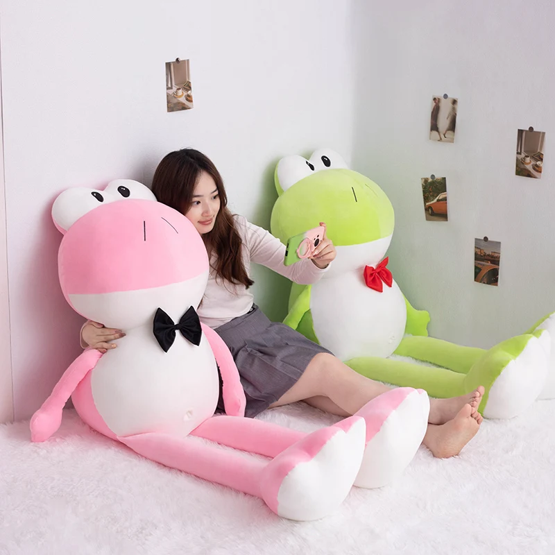 2024 Long-legged Frog Plush Dolls Fashion Backpack Soft Bag Animal Cartoon Baby Toys For Girls Boys Trip Birthday Holiday Gifts