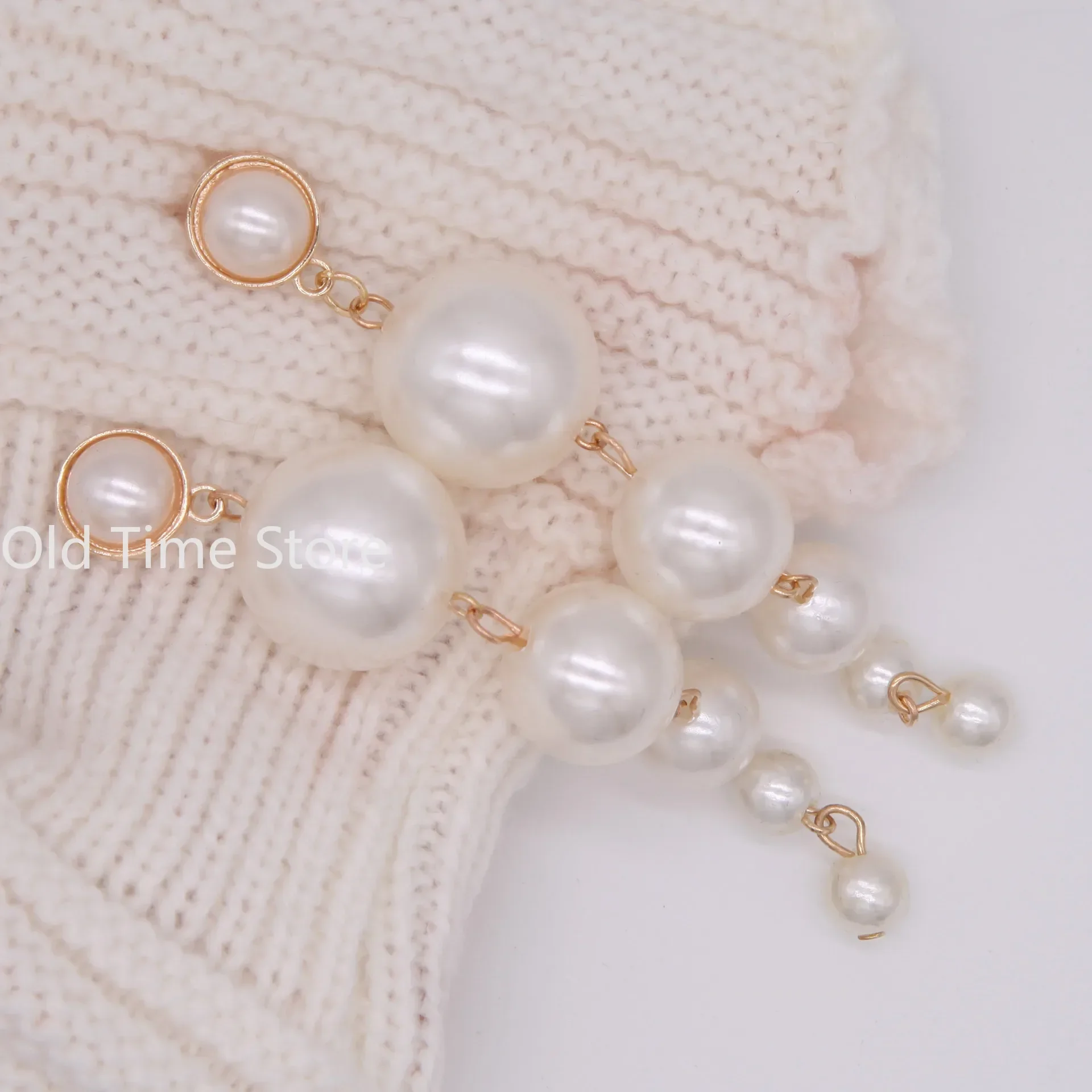 New Fashion Elegant Creation Big Analog Pearl Long Earrings Pearl String Statement Pendant Earrings for Wedding Party Gifts