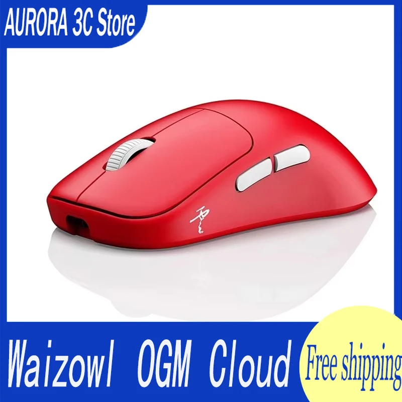 

Waizowl OGM Cloud Mouse Dual Mode 2.4g Wireless Paw3395 E-Sports Gaming Mouse Accessory Red/ White For Computer Gift