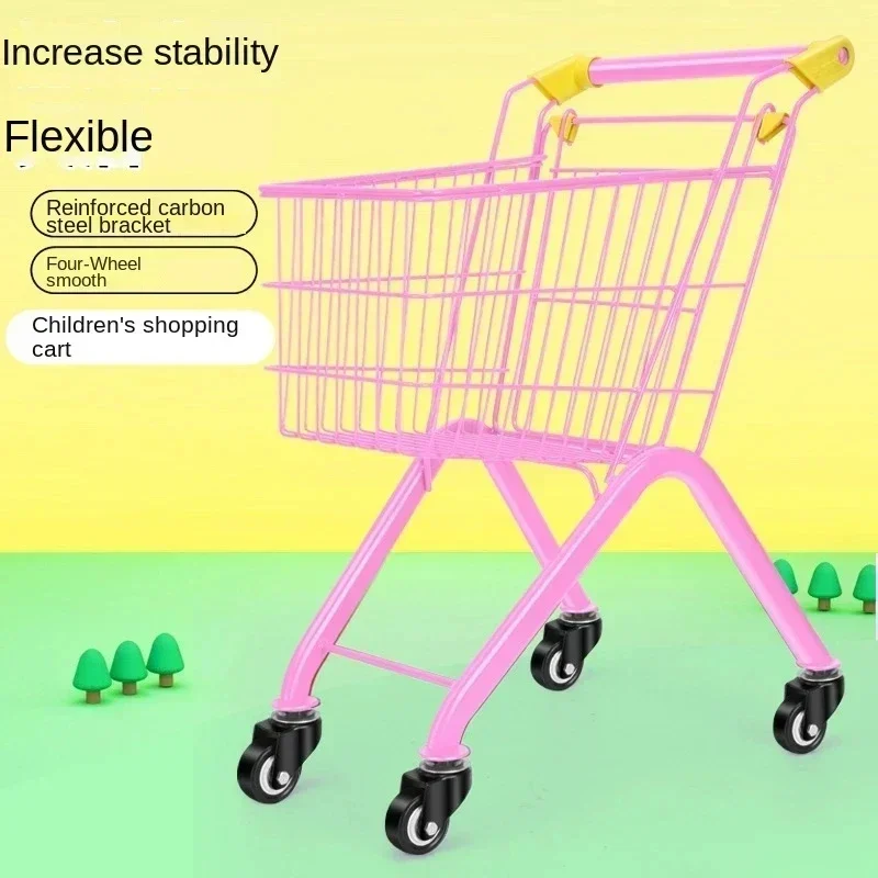 Carrito de compras para bebé, carrito de compras plegable para supermercado para niños, carrito de casa de juegos, carrito multicolor, juguete de supermercado
