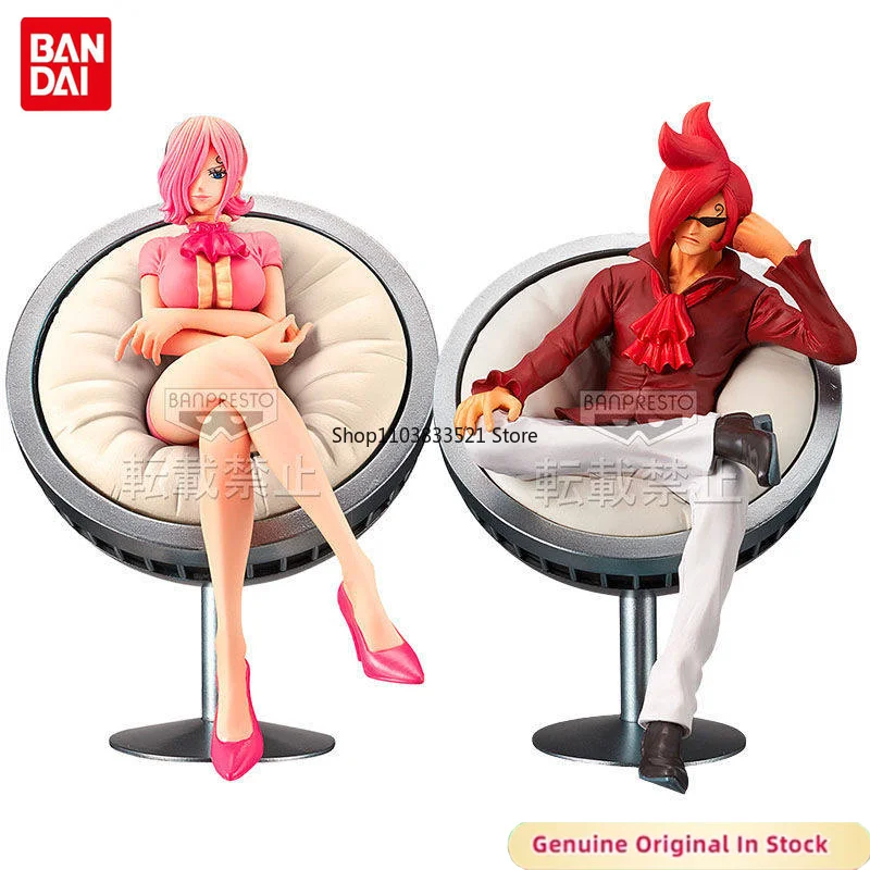 

BANDAI Original DXF Anime ONE PIECE Vinsmoke Ichiji & Reiju VINSMOKE FAMILY Character Action Model Desktop Ornaments