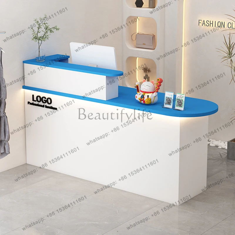 Industrial Luxury Reception Desks Modern Shop Beauty Bar Luxury Hotel Restaurant Reception Desks Company Bureau Trendy Furniture