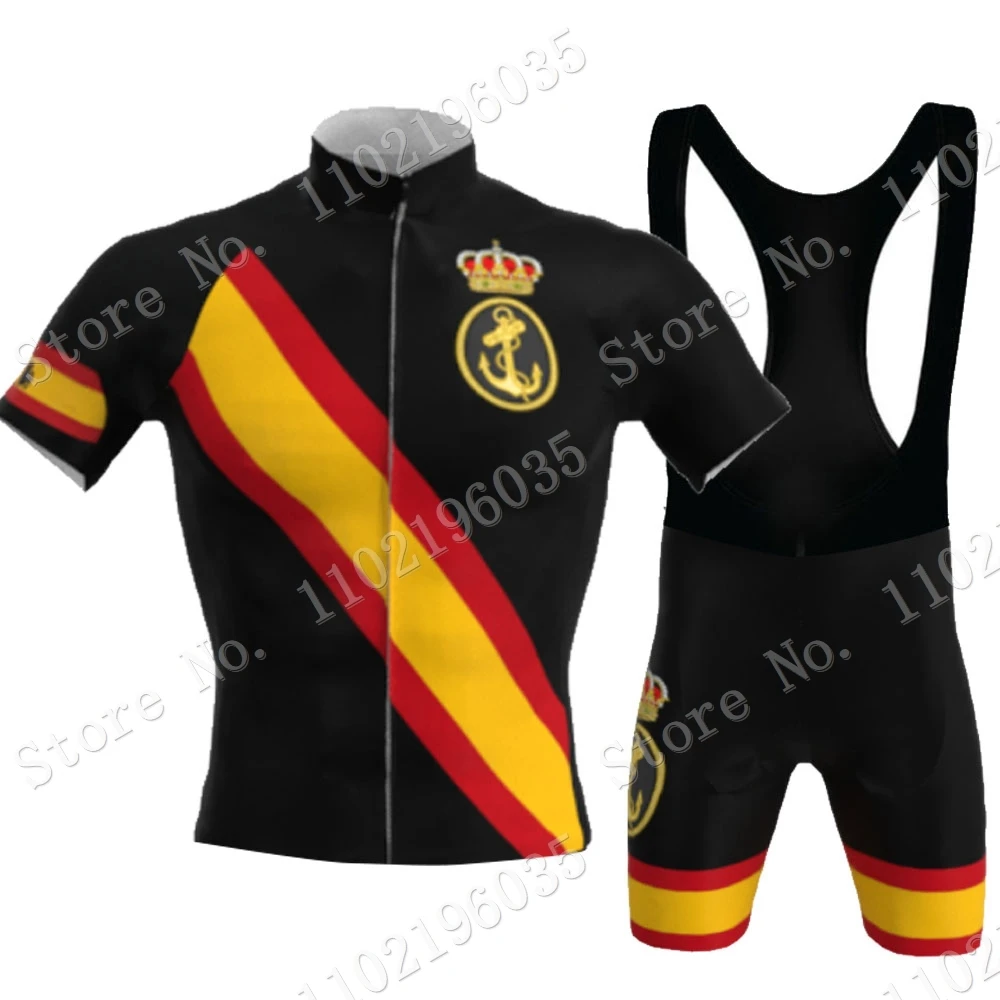 Black Armada Espana 2023 Cycling Jersey Set Spanish Clothing Short Sleeve Road Bike Shirts Suit Bicycle Bib Shorts MTB Maillot