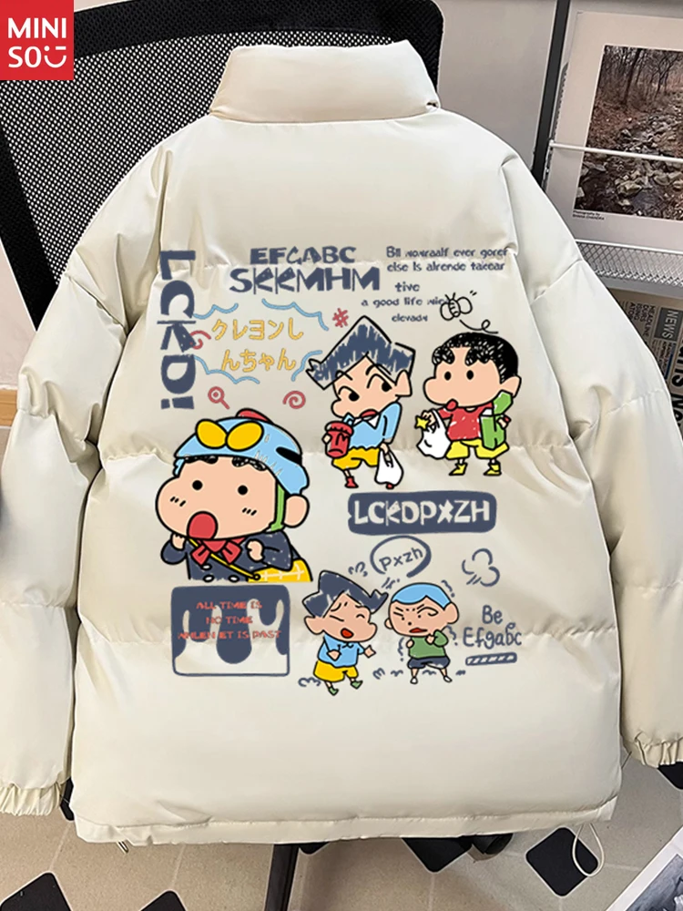 

Miniso Cotton-padded Clothing Autumn Winter Men's Women's Thickened Warm Loose Large Jacket Bread Jacket Cotton-padded Jacket