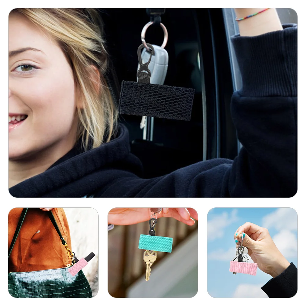 3 قطعة حامل بلسم الشفاه المفاتيح محبوك المحمولة حقيبة أحمر الشفاه كم السفر ملمع الشفاه الحقيبة حامل أنيق خفيف الوزن