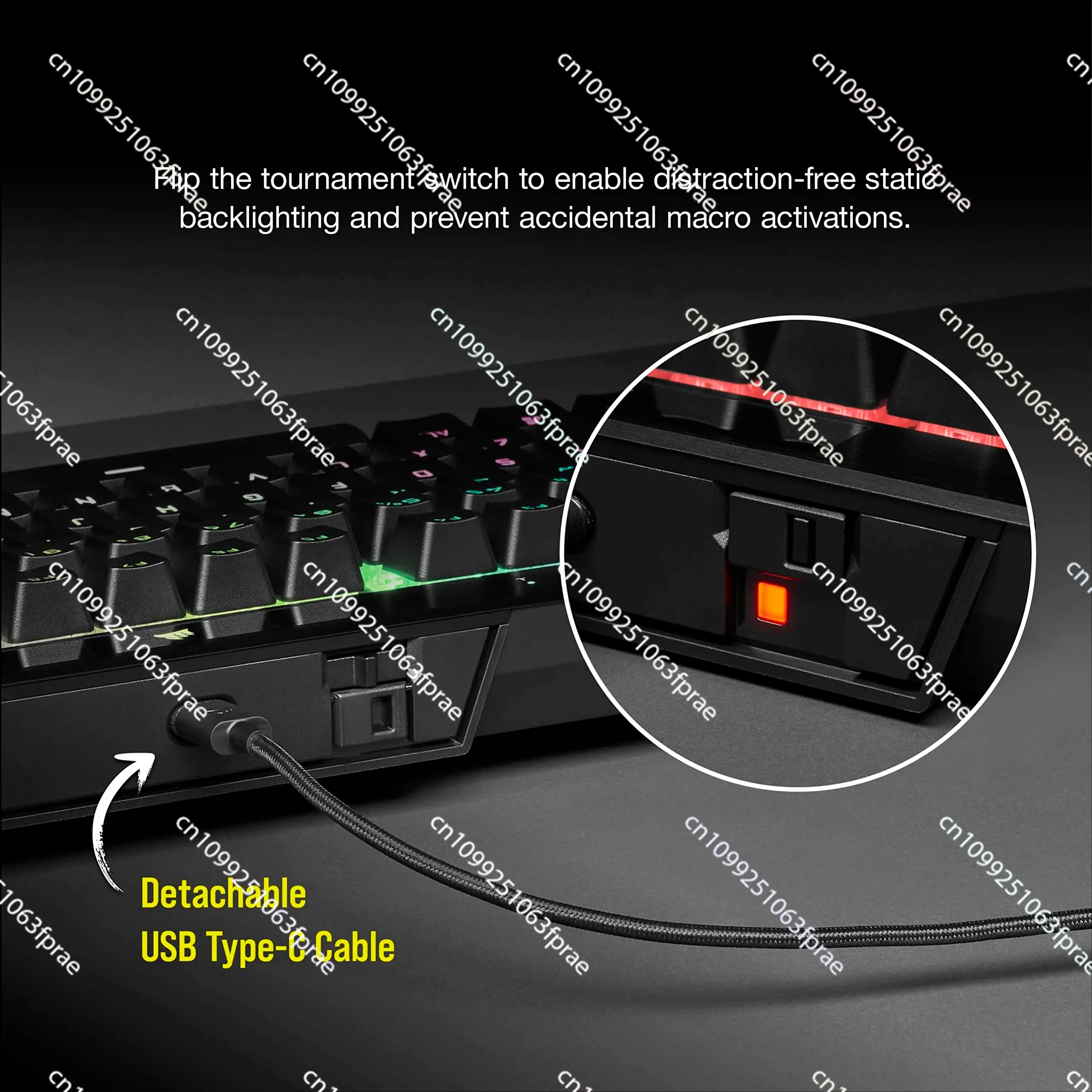 مناسبة للوحة مفاتيح الألعاب الميكانيكية Corsair Pirate Ship K70 RGB TKL Champion Series-Cherry MX Blue