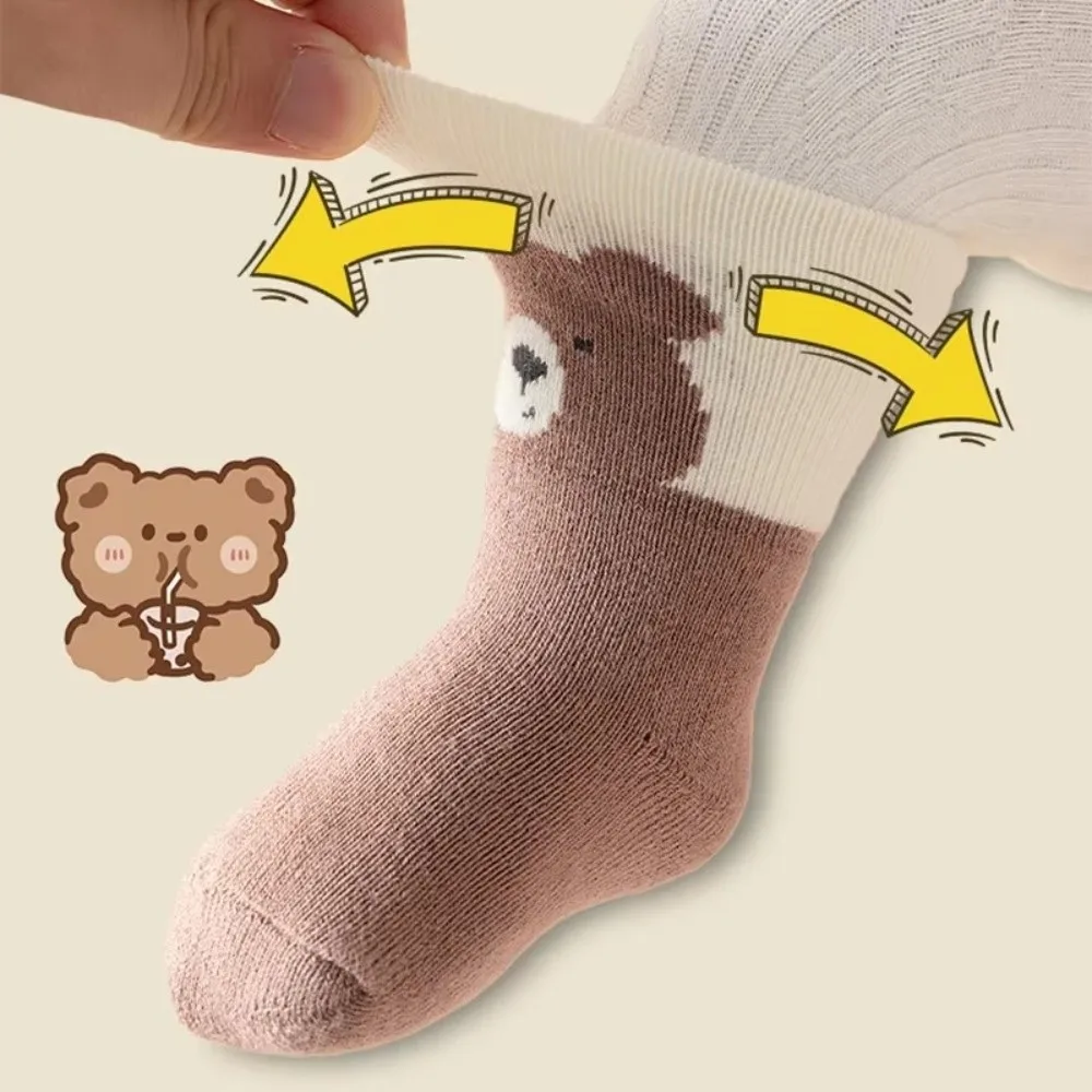 

New Cute High Quality Durable Plush Newborn Sock Thicken Velvet Footwear Anti-Cold Warm Middle Tube Socks Autumn and Winter