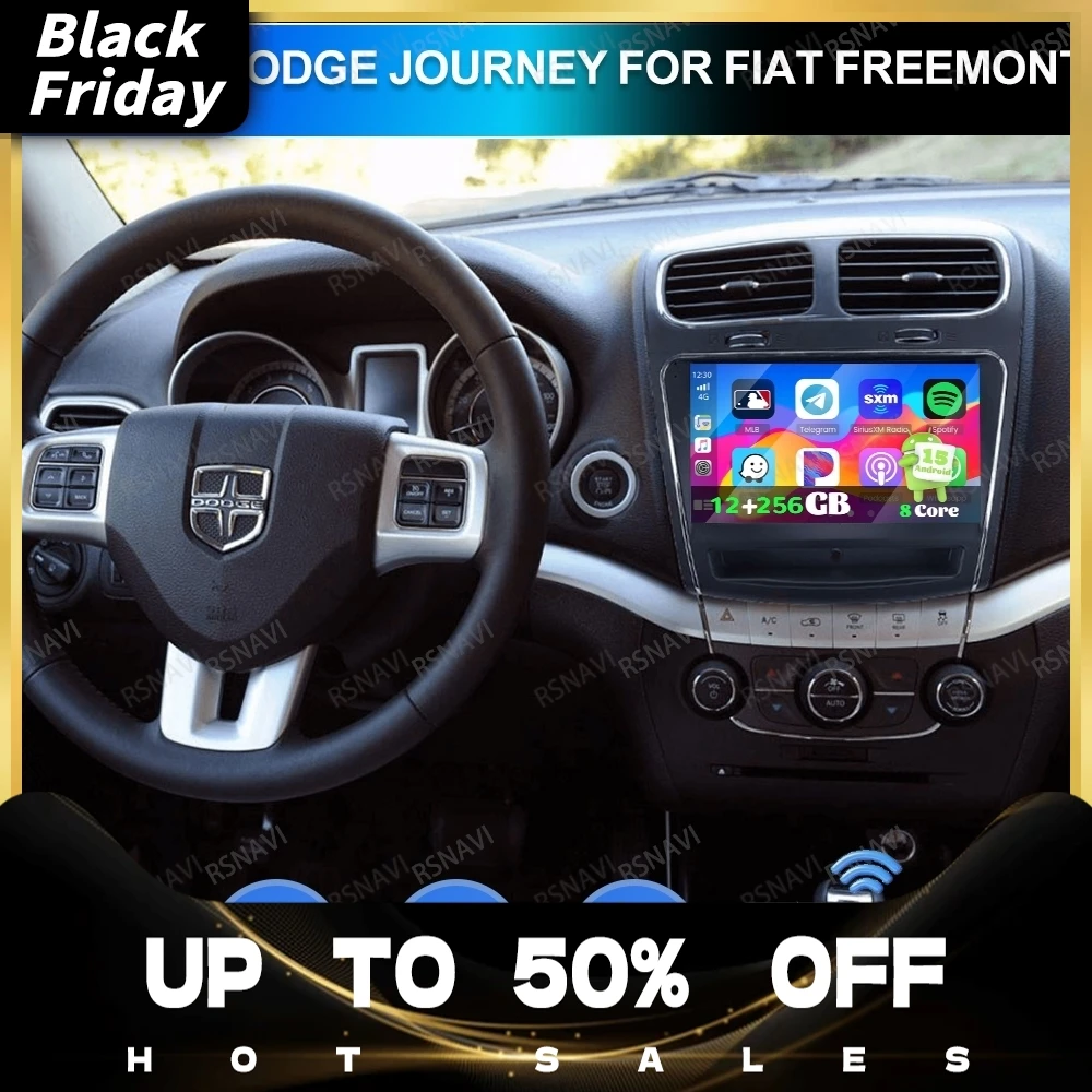 

Android 15 For Dodge Journey For Fiat Freemont QLED AUTO Qualcomm Multimedia Head Unit Viedo Player Stereo Car Radio Autoradio