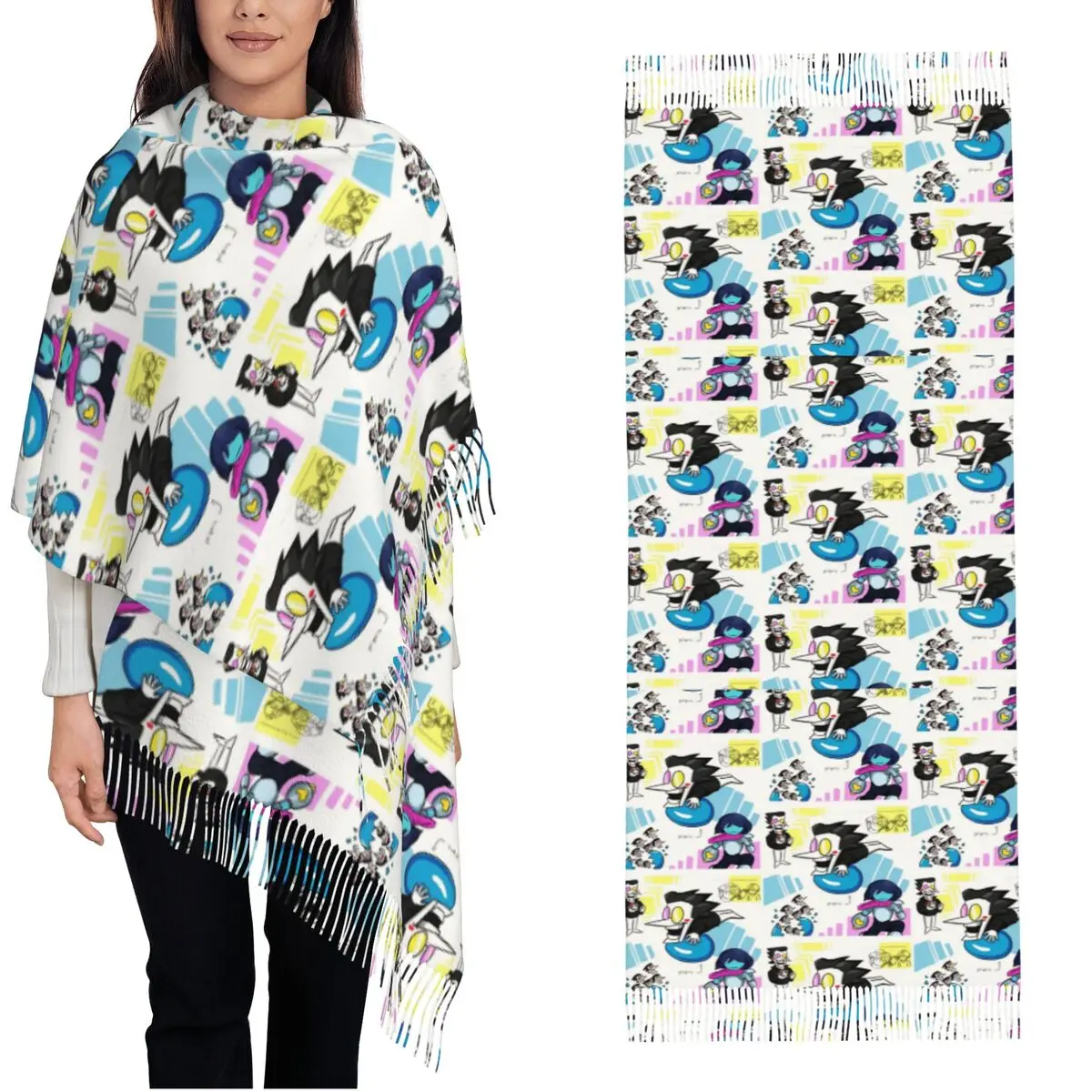 adesivo-spamton-deltarunes-spamton-xales-wraps-feminino-quente-longo-lenco-macio-pashminas-lencos-com-borla