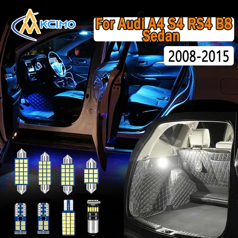 

LED Interior Light Kit for Audi A4 S4 RS4 B8 Sedan (2008-2015) Dome Map Bulb Replacement Easy Install Front And Rear Lights