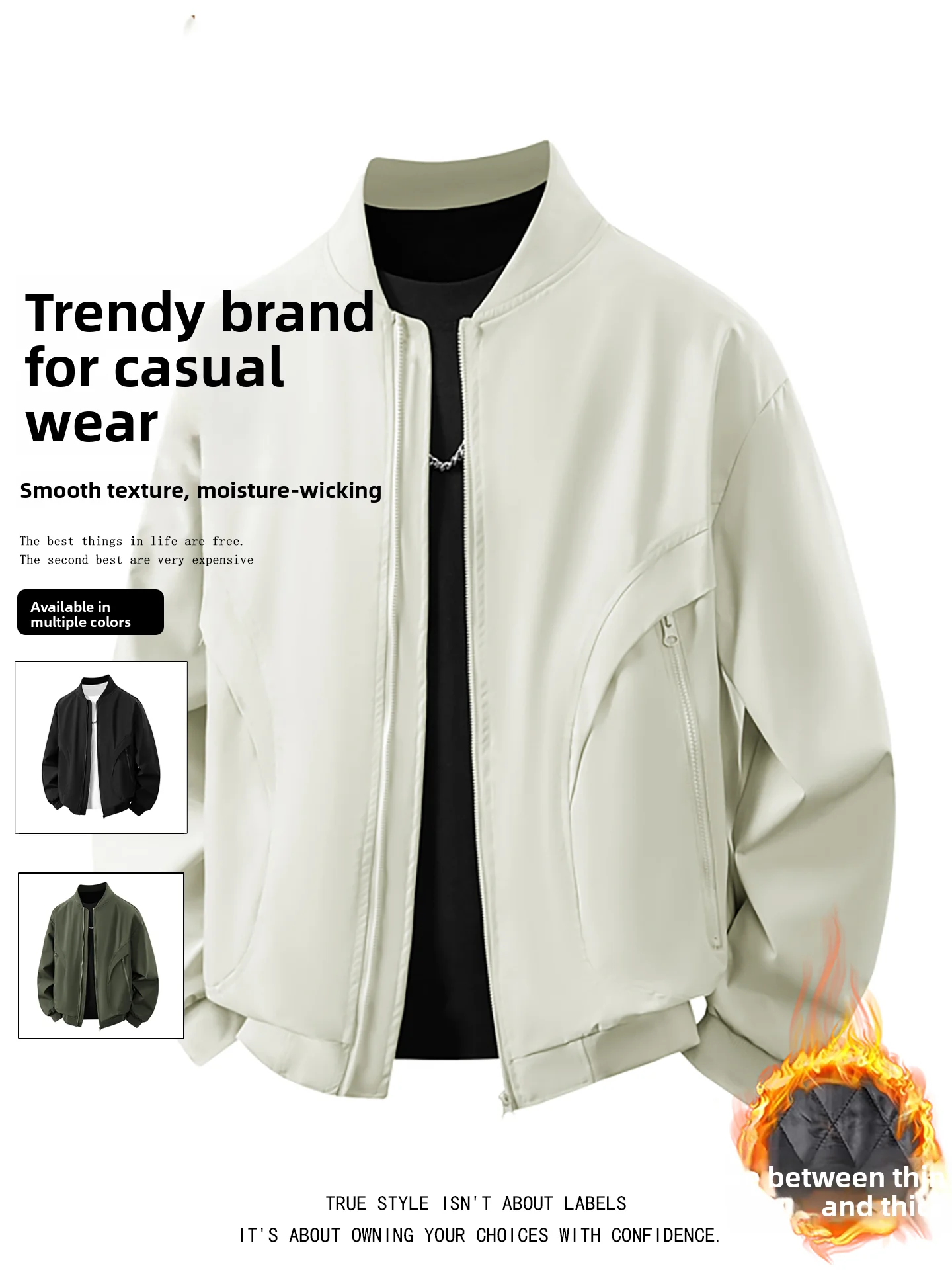 

Мужская бейсбольная куртка для пилота, многофункциональная ветрозащитная хлопковая вставка на молнии, осень-зима, модная повседневная ...