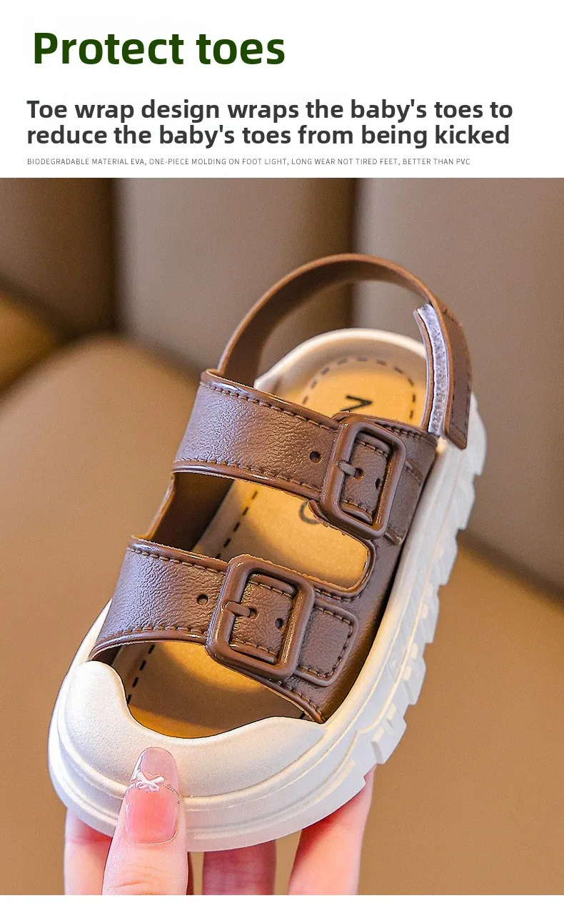 2026 Kinder Sandalen Jungen Mädchen Strandschuhe Weiche Leichte Geschlossene Outdoor-Sandalen für Kleinkinder Babyschuhe Sommer – Detail 5