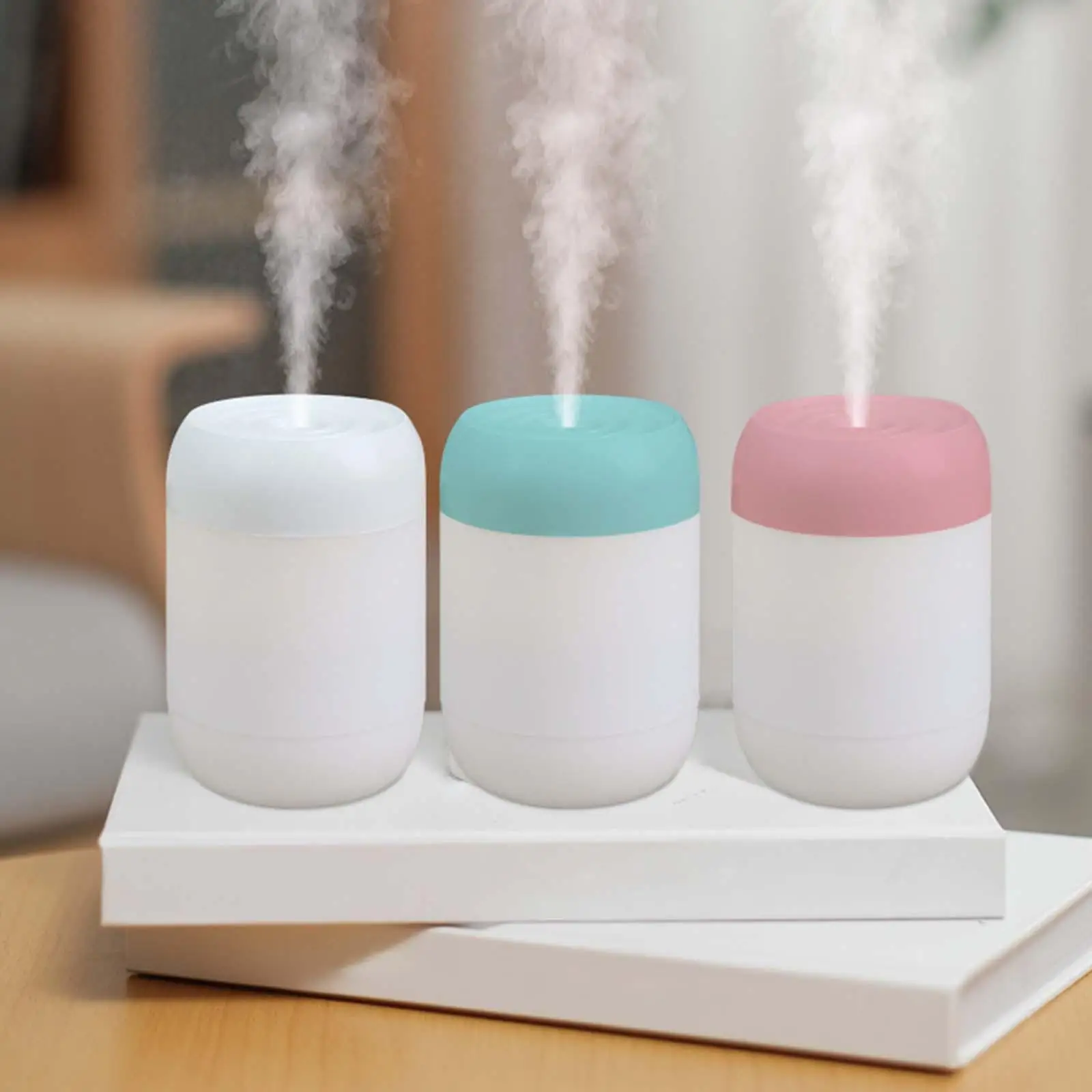 미니 쿨 미스트 가습기, 매우 조용한 220ml USB, 여행 아기 방 침실용