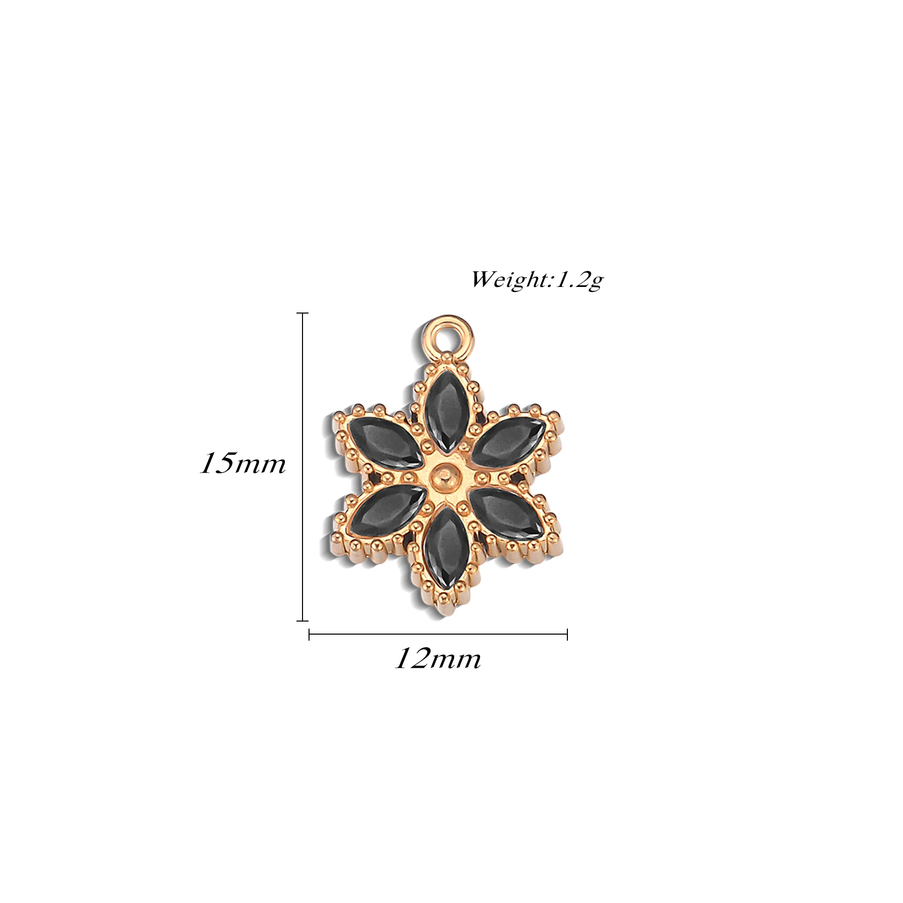 10Pcs Wholesale Stainless Steel Gold Plated Small Mini Flower Charms DIY Handmade Necklace Bracelet Earring for Women