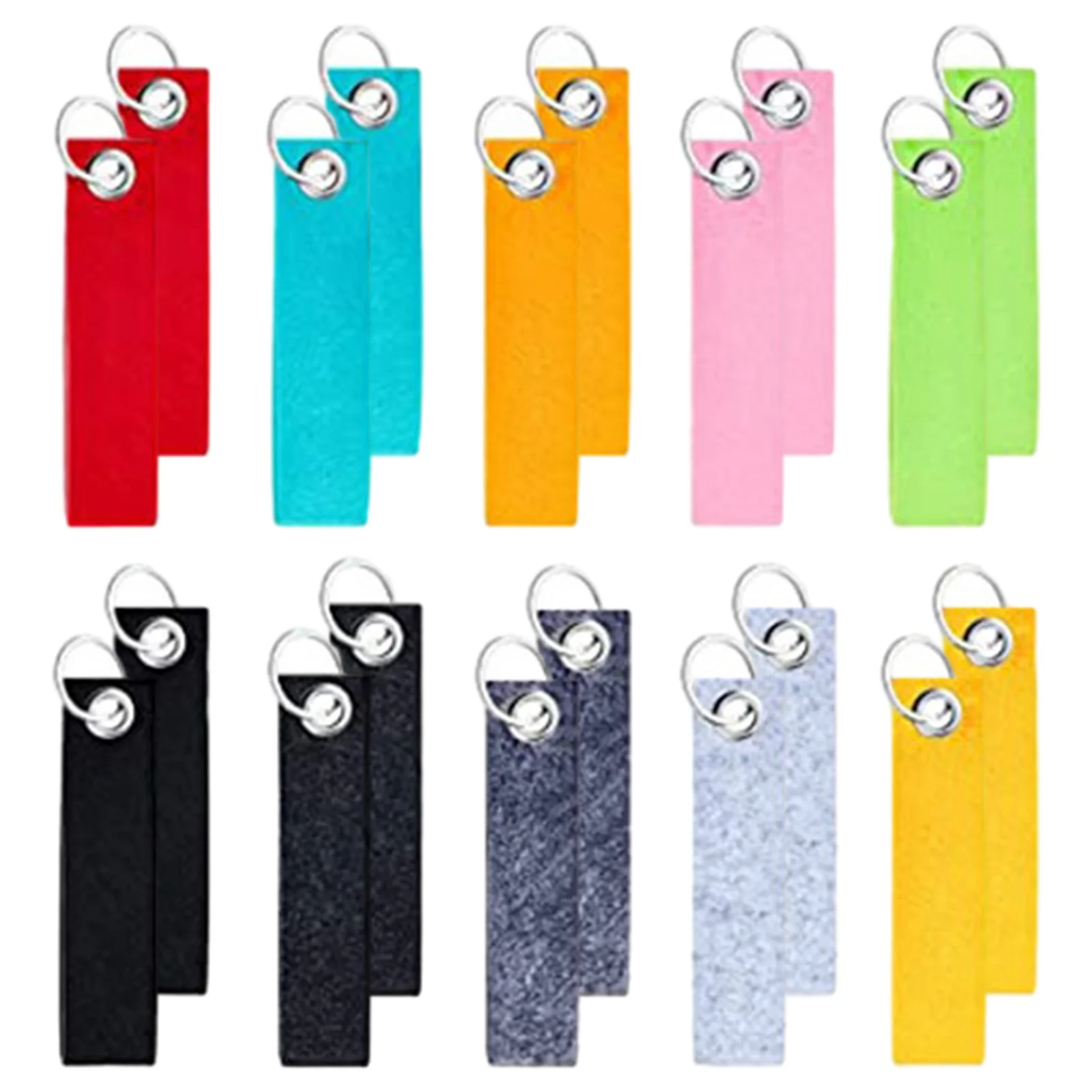 20pcs Bags Craft DIY Decoration Blank Reliable Felt Mental Visible Car Purses Portable Meaningful Key Rings Practical