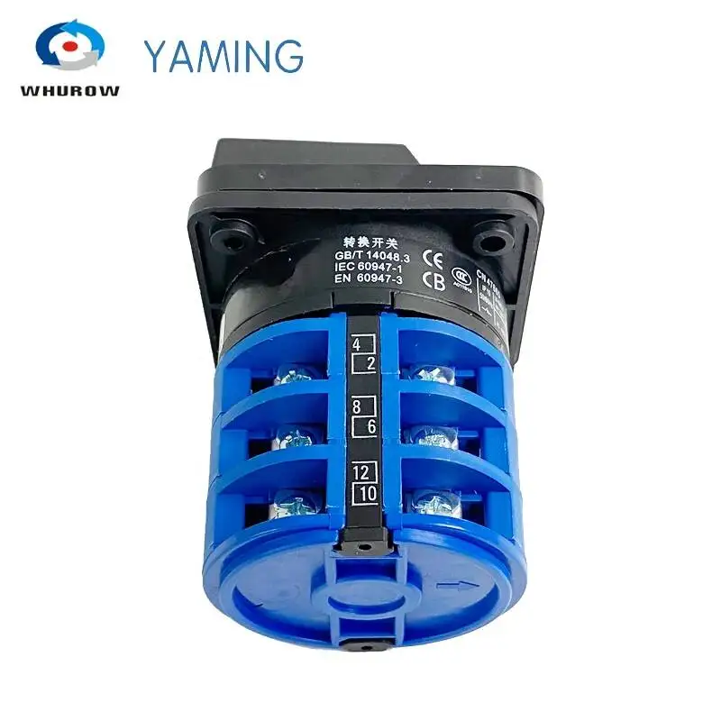 

YMW26-32/3 Rotary Main Switch Silver Contact Three Positions 660V 32A Electrical Changeover Cam Switch ON-OFF-ON LW26-32