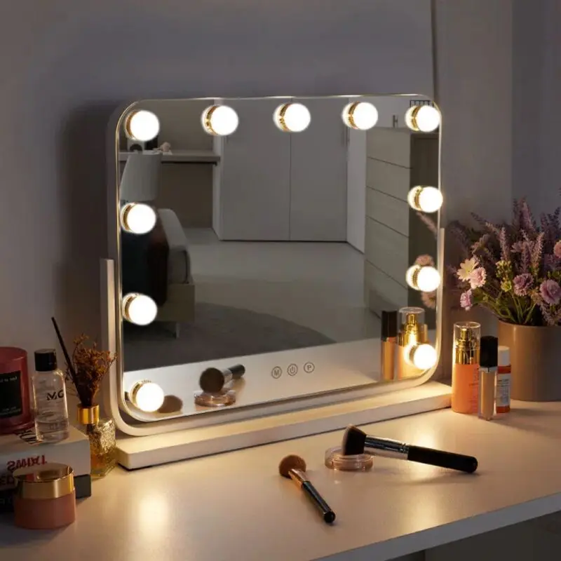 Vanity Mirror with Lights 25.59''x21.25''Makeup Mirror with Lights Touch Screen with 3 Color Lighting Dimmable for Desk Tabletop