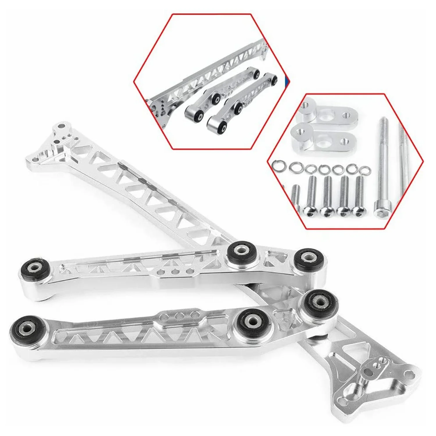Machined Suspension Upgrade Kit  For 92-95 Honda Civic EG Rear Lower Control Arms + Subframe Brace Billet