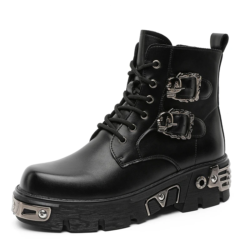New Men's Short Boots, Versatile Punk Fashion, British Style Work Boots, Men's Motorcycle Boots