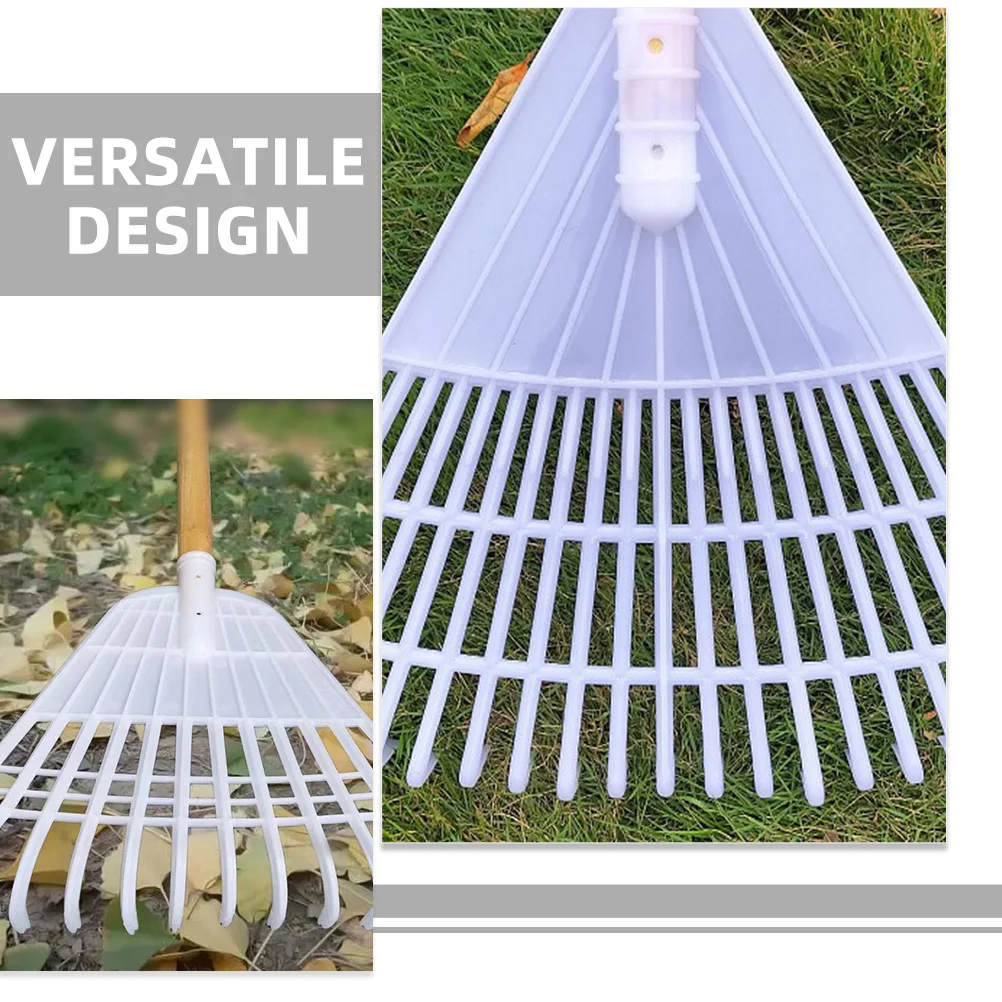 Rastrillo de hojas de plástico para césped y jardín, espaciado de dientes finos, rastrillo de jardín ligero y duradero para limpieza de hojas, rastrillos de hojas
