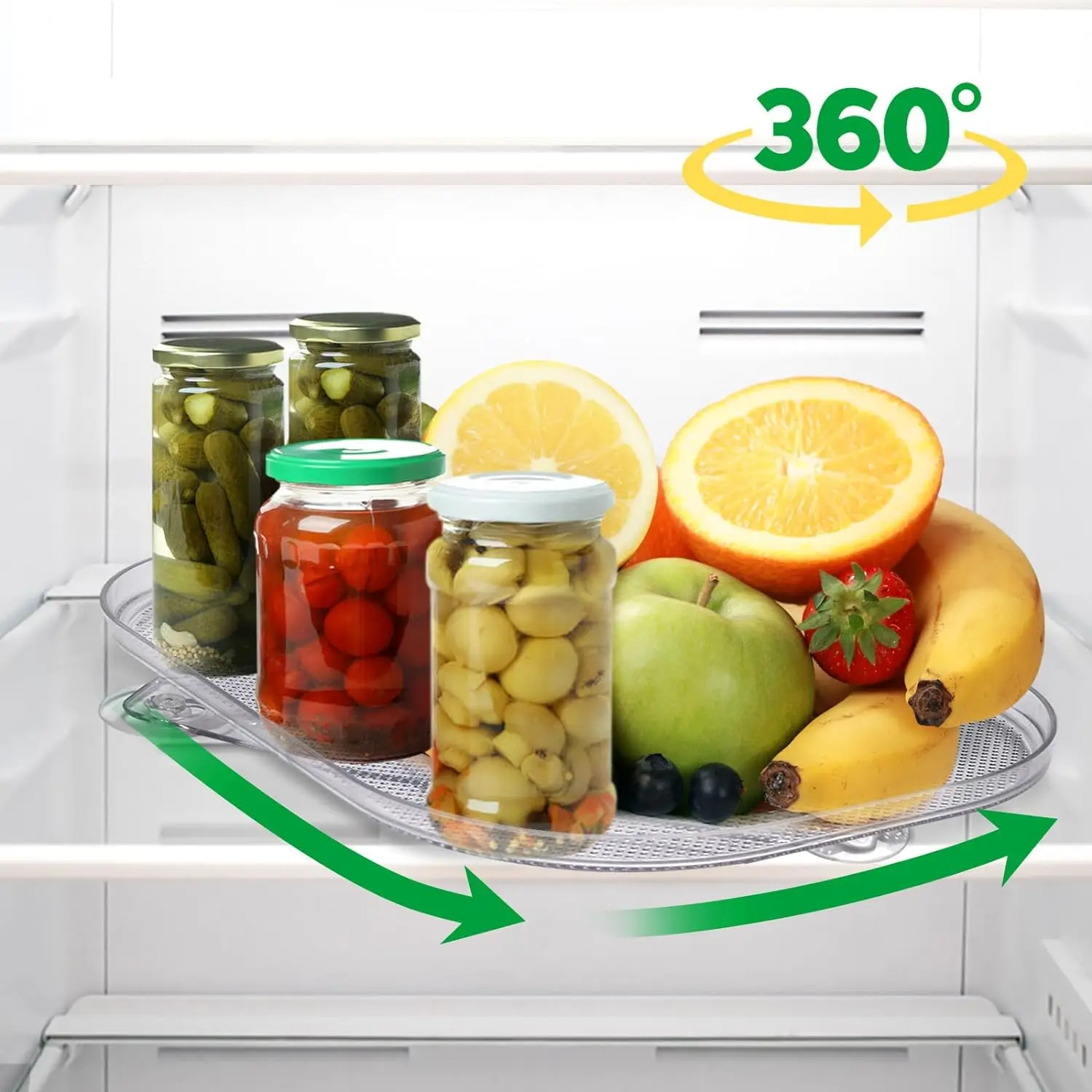 

Turntable Organizer for Refrigerator 360 Rotatable Rectangle Storage Rack Clear Turntable Rack For Kitchen Cabinet Table Pantry