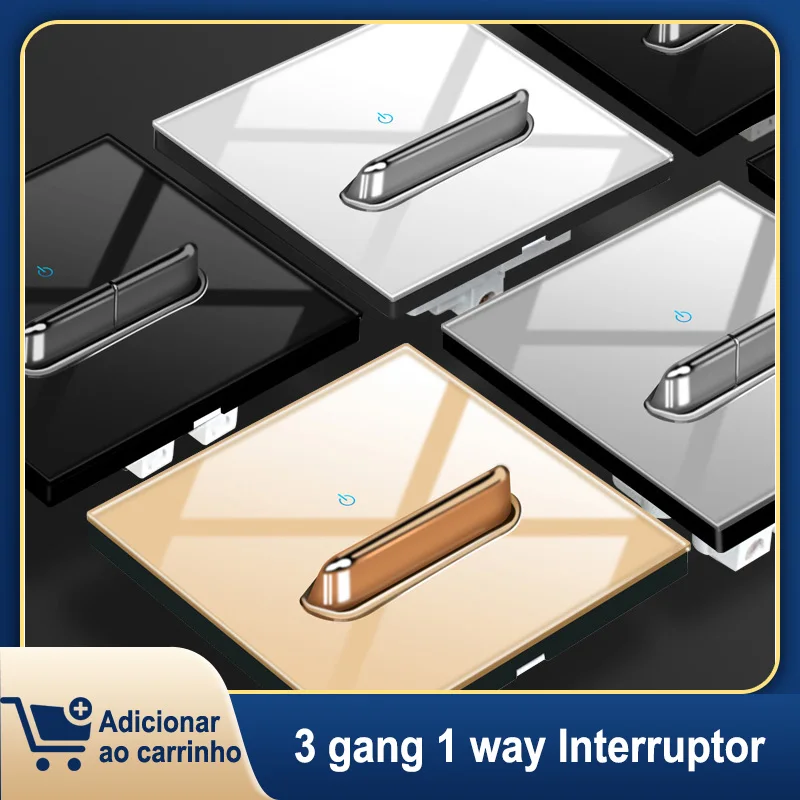 YINKA Tomada de alimentação do interruptor de luz doméstica dual USB, 110-240V, elevação 1/2/3/4, interruptor da sala de estar em casa, interruptor de parede LED preto tomadas e interruptores