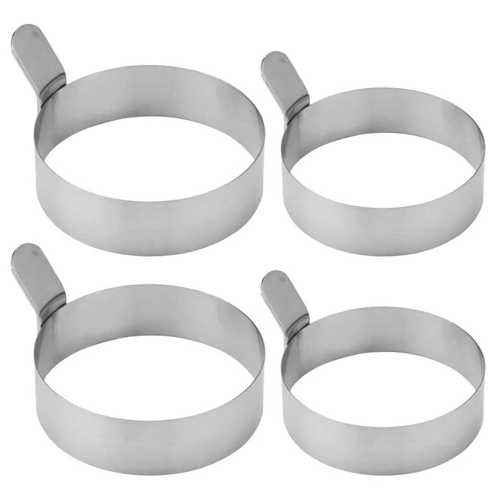 

4Pcs Stainless Steel Egg Frying Rings Nonstick Round Omelette Mold for Cooking Pan Reusable Kitchen Supplies Egg Ring
