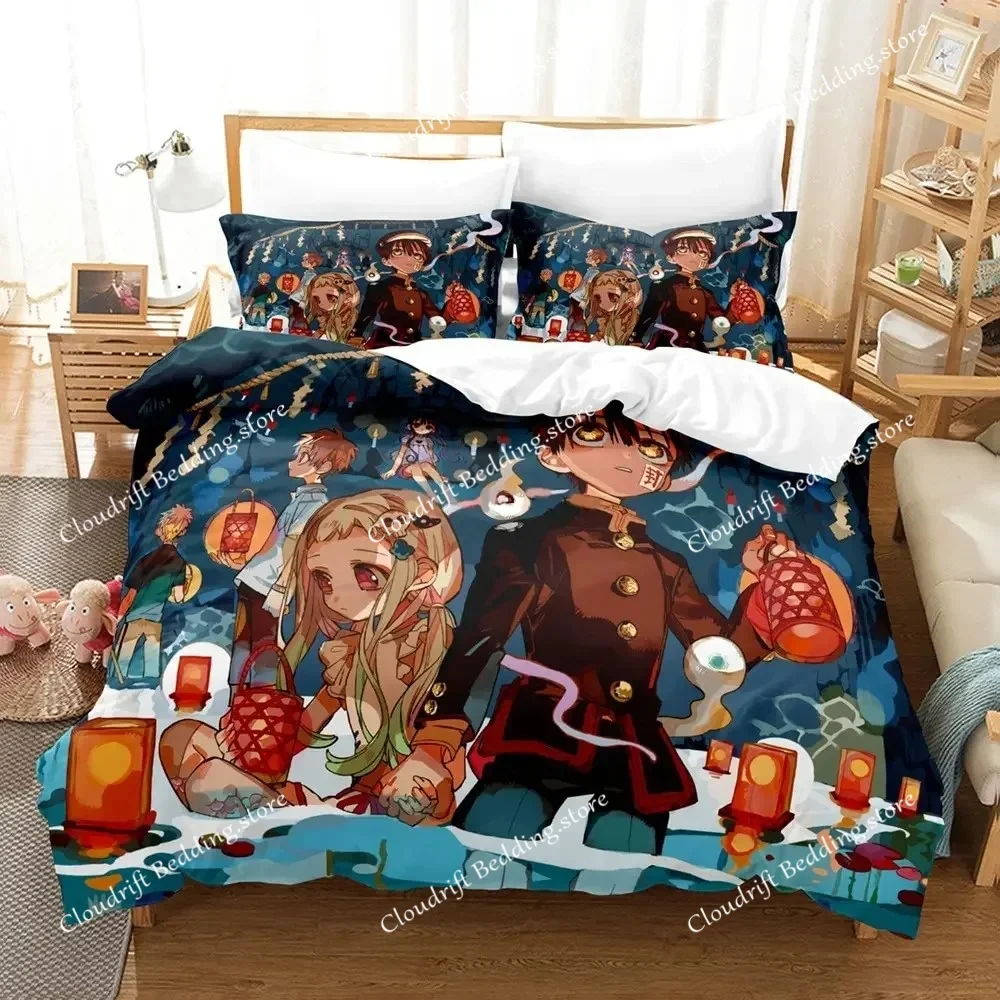 Hot Ground-Bound Boy Hanako-Kun Toilet-Bound Bedding Set Anime Duvet Cover Sets Comforter Beding Double Size Adults Kids Gift