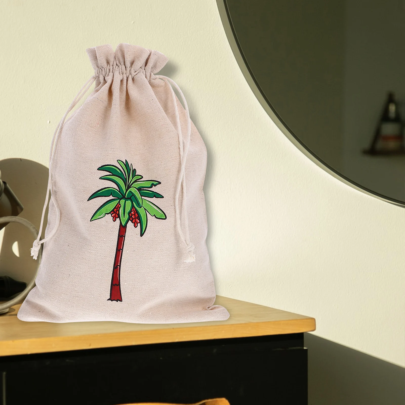 

2 Pcs Drawstring Shoe Bags Palm Tree Dancing Cloth Large Pouch Organizers Travel Storage Portable Shoes Sneakers