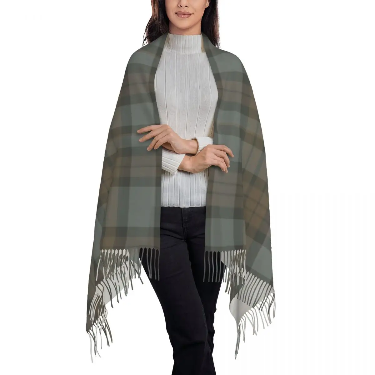 Stampa personalizzata Tartan Sassenach stampa sciarpa donna uomo inverno autunno sciarpe calde Outlander Sassenach simbolo scialli avvolge