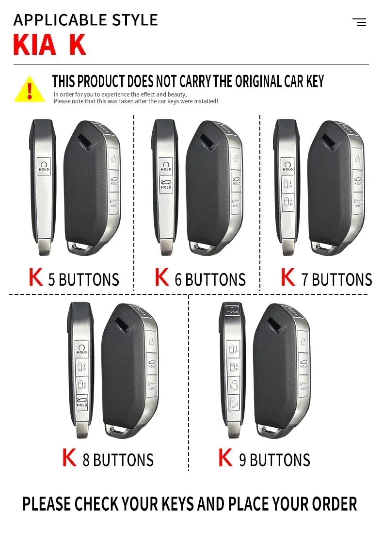 5/6/8/9 Buttons Zinc Alloy Car Key Case Cover For Kia EV9 Picanto Sorento MQ4 Carnival KA4 Morning K5 Carens 2024 RemoteKeychain