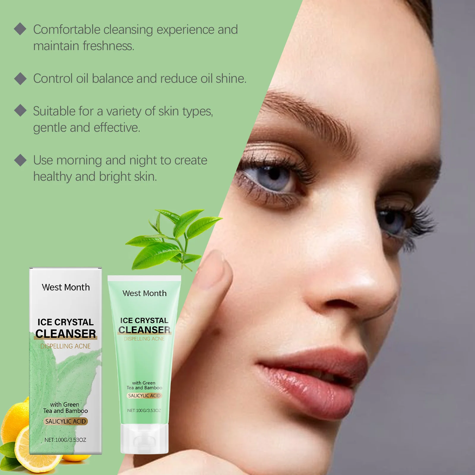 Anti Pimple Facial Cleanser Acne Treatment Oil Control Reduce Blackheads Shrink Pores Refreshing Smooth Deep Cleansing Face Wash