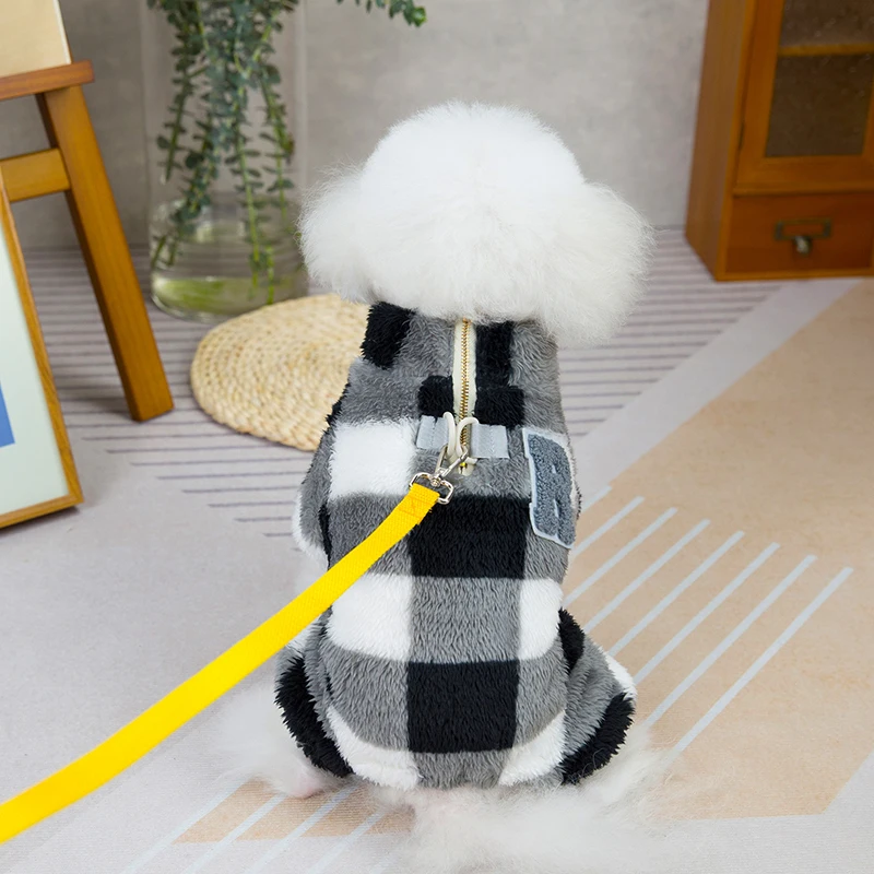 Fleece Dog Jumpsuit Winter Warm Dog Coat for Small Medium Dogs Cats Fashion Puppy Jacket French Bulldog Chihuahua Yorkies Outfit